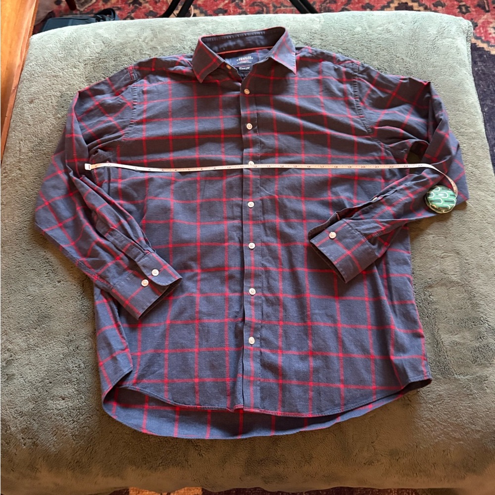 Charles Tyrwhitt Red and Navy Plaid Shirt